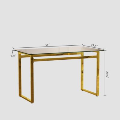 Streamdale  Furniture 1 PC  Glass Rectangular Glass Dining Table