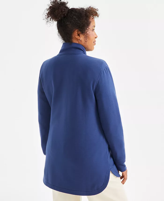 Women's Luxsoft Fleece Quarter-Zip Tunic Sweatshirt - thumbnail 2