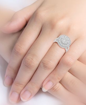 Diamond Concentric Circle Cluster Ring (2 ct. t.w.) in 10k White Gold