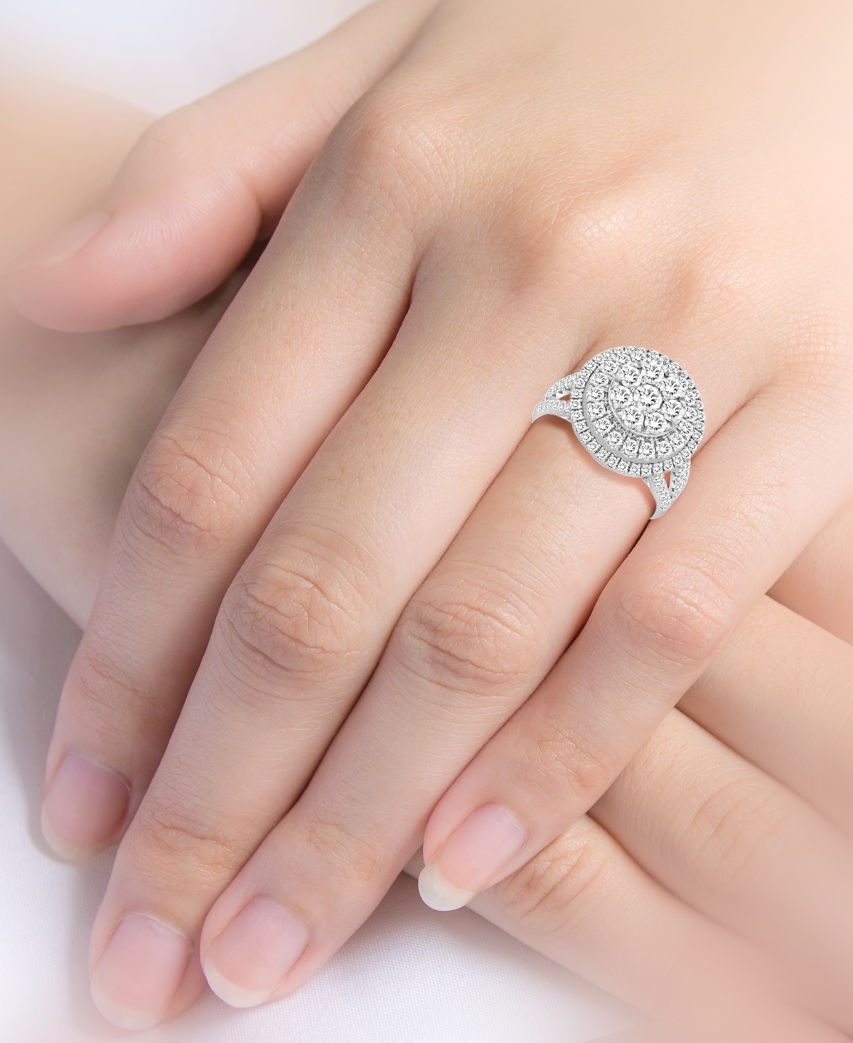 Macy's Diamond Concentric Circle Cluster Ring (2 Ct. T.w.) In 10k White Gold In White Gold