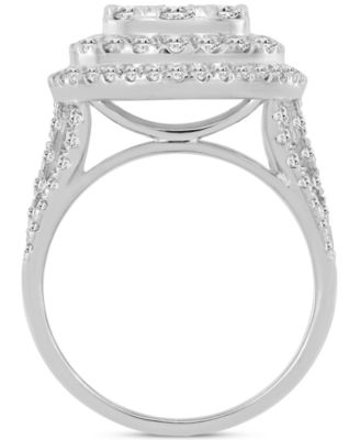 Diamond Concentric Circle Cluster Ring (2 ct. t.w.) in 10k White Gold