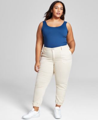 Plus Size Scoop-Neck Sleeveless Top, Created for Macy's
