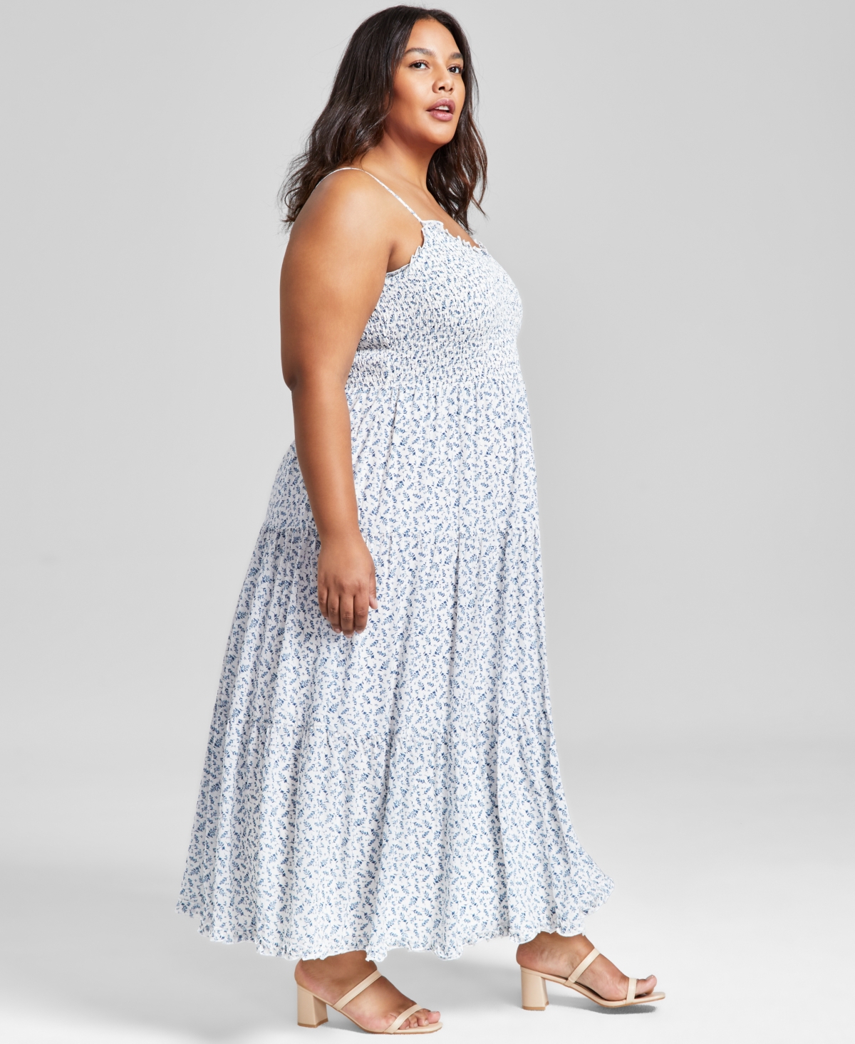 And Now This Plus Size Smocked Maxi Dress, Created for Macy's