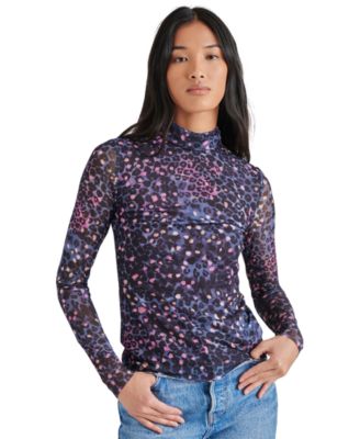 Steve Madden - Women's Fiona Mesh Turtleneck Top