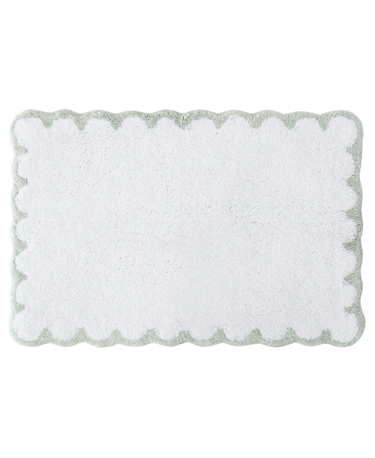 Peri Home Scallop Cotton Bath Rug, 30" X 20" In Sage