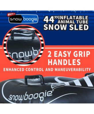 Winter Single Rider Snow Tube, 44" Inflatable Animal Sled, Outdoor Snow Toys with Two Handle