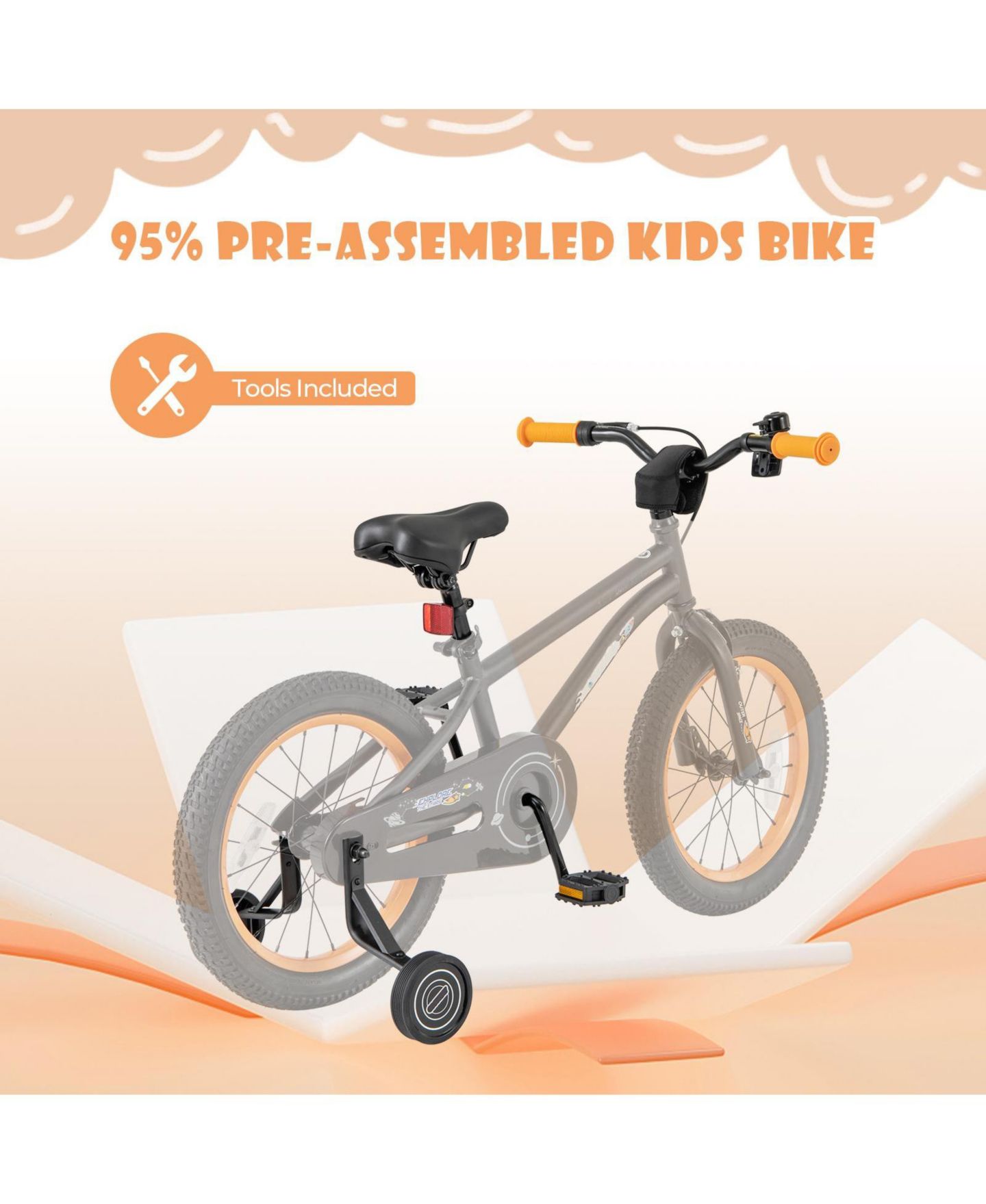Детская игрушка HONGGE 16 in Sport Kids Bike with Adjustable Seat for Ages 4 to 7 — фото 7