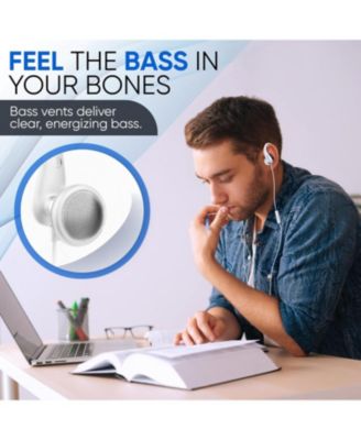 Wired Sports Earbuds with Mic - Sweat Resistant, Secure Fit, High-Quality Sound, Noise Isolation Great for Running and Gym