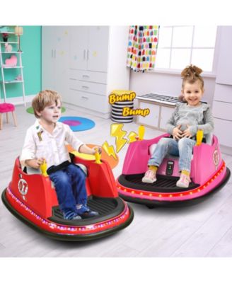 12V Kids' Electric Bumper Car with Flashing Lights for Toddlers