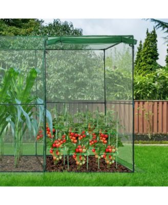 12'x4'x6' Crop Cage Plant Protection Netting Tent with Zipper for Vegetables Fruits and Plant, Suitable for Garden Yard and Lawn