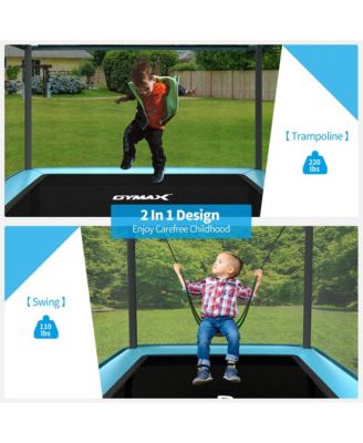 6FT Recreational Kids Trampoline W/Swing Safety Enclosure Indoor/Outdoor Orange