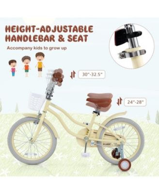 14/16/18 Inch Kids Bike Adjustable with Training Wheels Ages 3-8 Years Olds