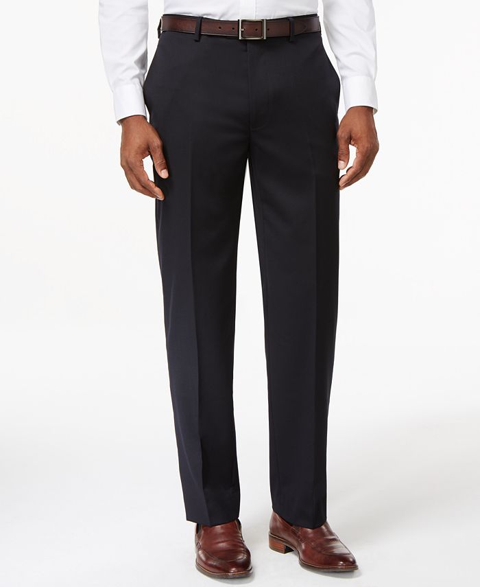 Tommy Hilfiger Solid Navy Modern-Fit Pants - Macy's