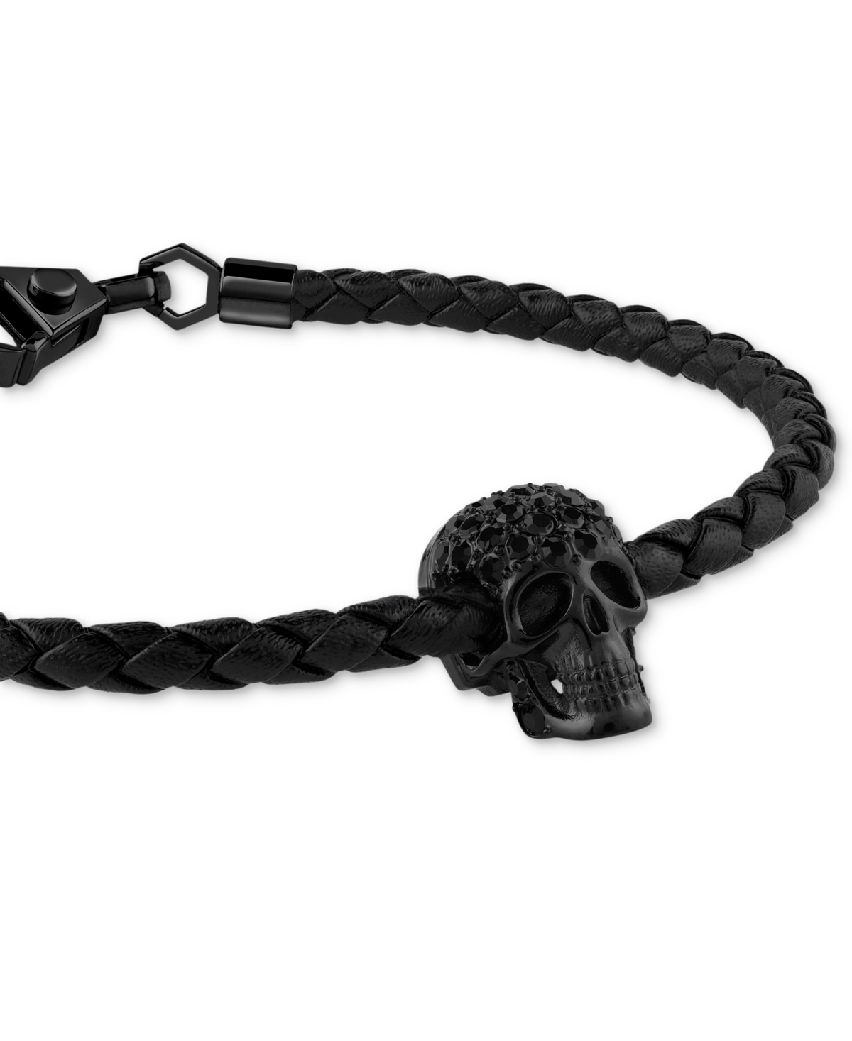 Philipp Plein Leather Bracelet In Black