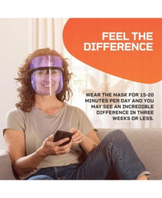 VizaCure LED Face Mask for Light Therapy - Black LED Mask for Face and Neck Care - Portable LED Light Therapy Device.