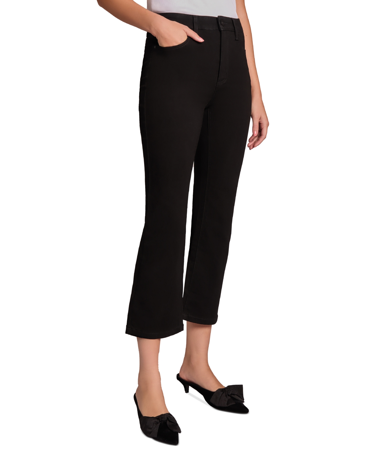 Jones New York Petite High Rise Kick Flare Cropped Jeans