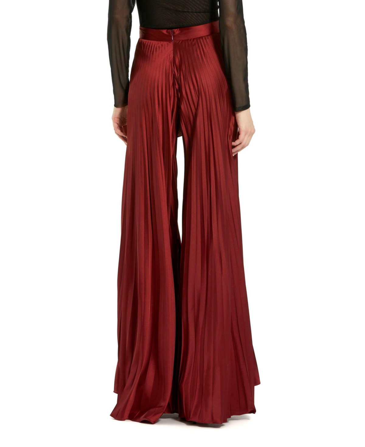 Mac Duggal Women's Pleated Charmeuse Wide Leg Pants