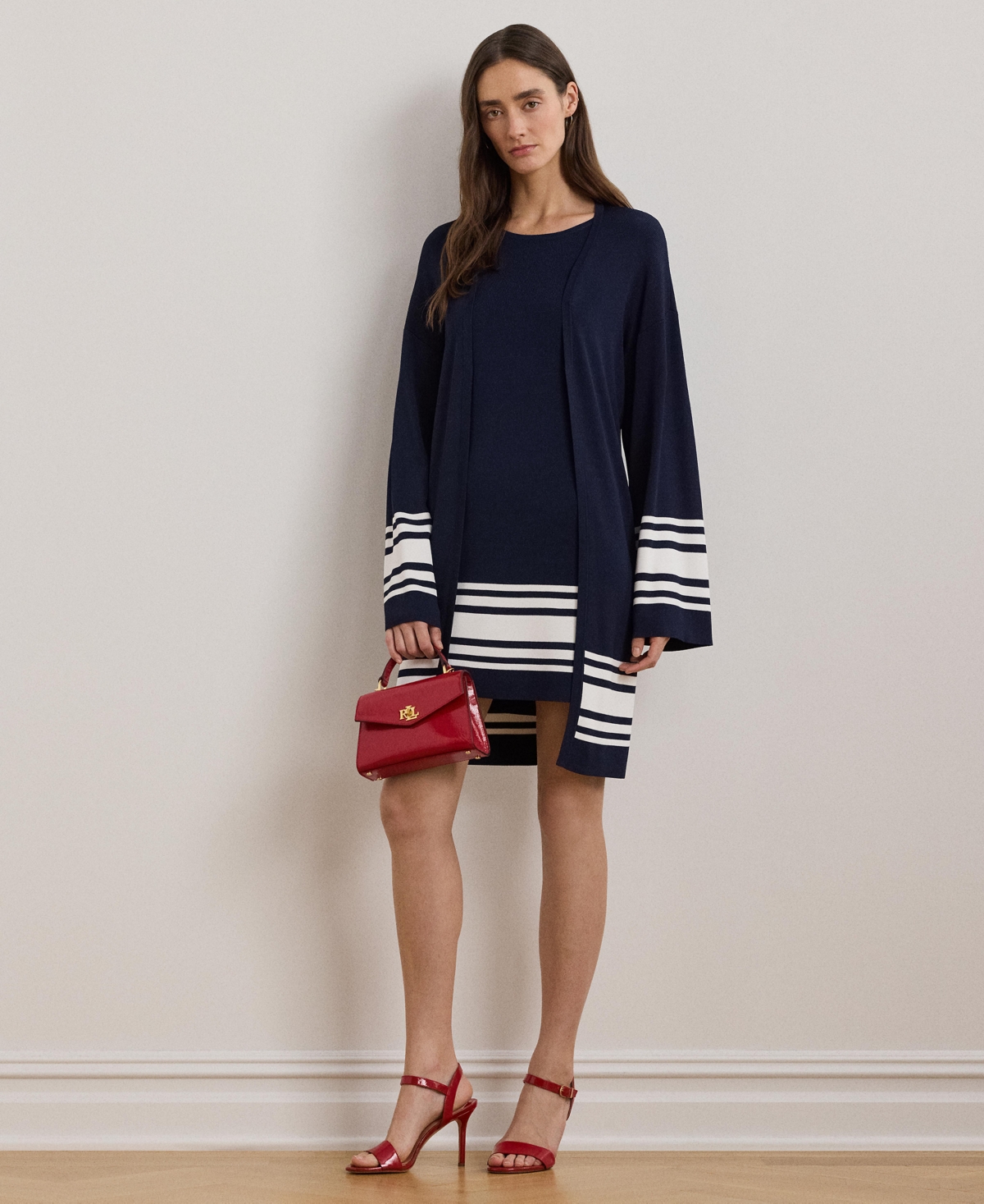 Lauren Ralph Lauren Women's Two-Tone Cardigan -White