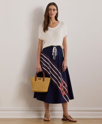 スカート RALPH LAUREN COLLECTION GLENN KNEE MIDI SKIRT Polo Ralph Lauren Denim A-Line Midi Skirt | Neiman Marcus