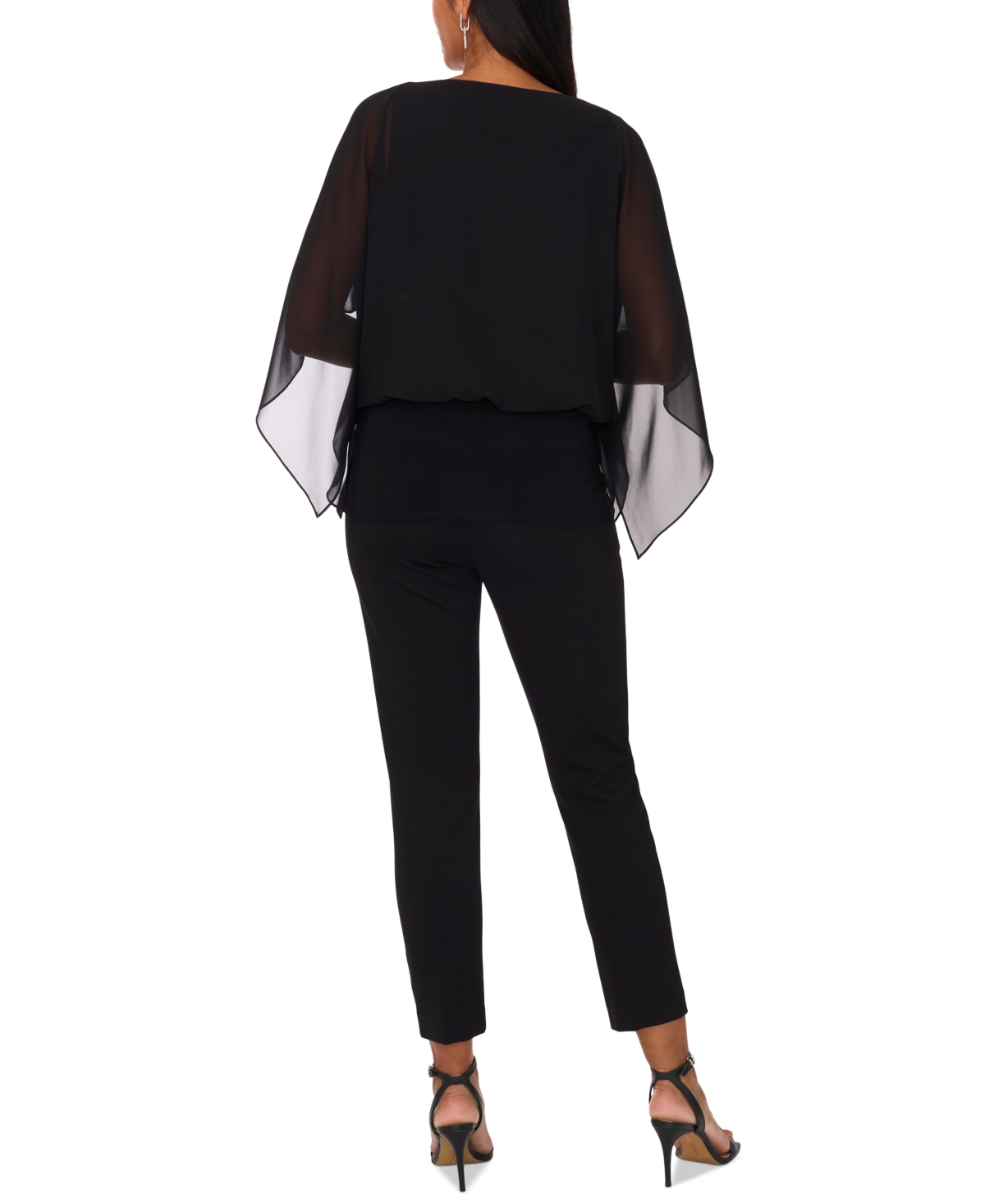 Msk Women's V-neck Dolman-sleeve Top In Blue