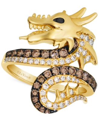 Le Vian - Chocolate Diamond, Nude Diamond, & Blackberry Diamond Dragon Ring (3/4 ct. t.w.) in 14k Gold