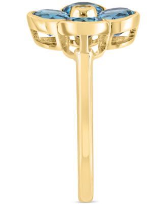 EFFY&reg; Citrine (2-1/6 ct. t.w.) & Diamond Accent Flower Statement Ring in 14k Yellow Gold (Also in Blue Topaz)