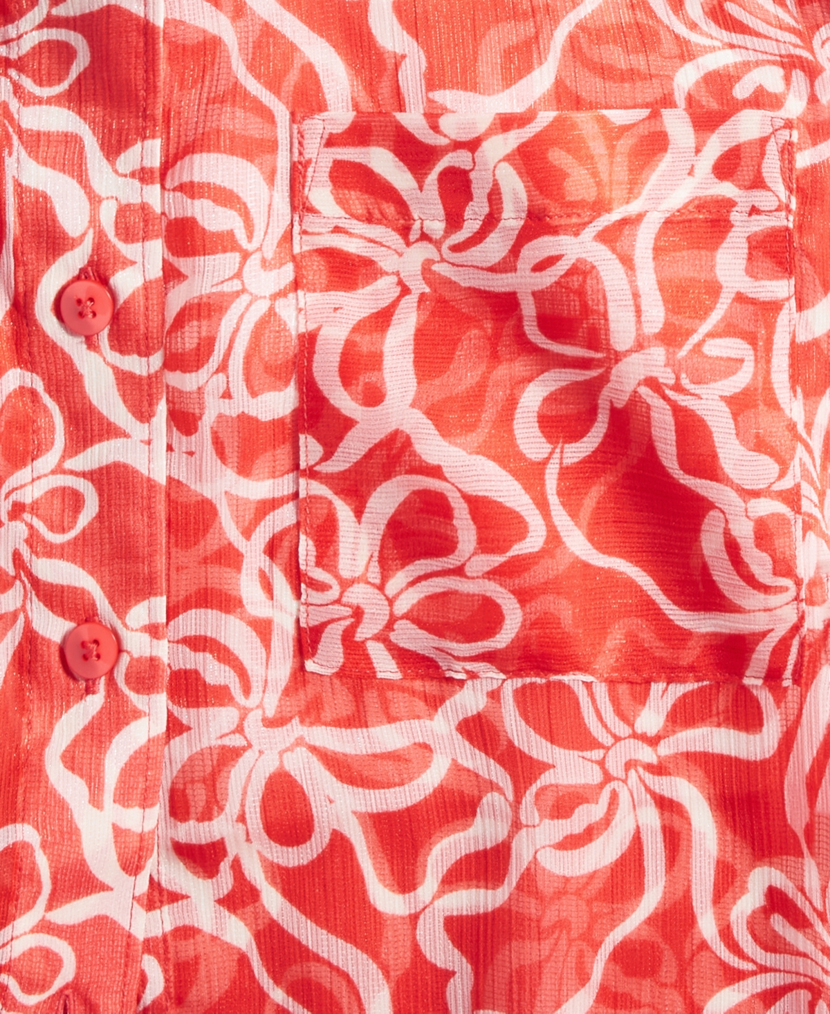 ON 34TH WOMEN'S TEXTURED RELAXED BUTTON FRONT BLOUSE, EXCLUSIVELY AT MACY'S 