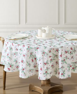 Easy Care Holiday Tablecloth, 70" Round