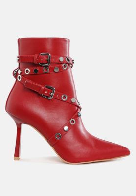 Womens Jaunts Eyelets and Studs Harness Ankle Boots