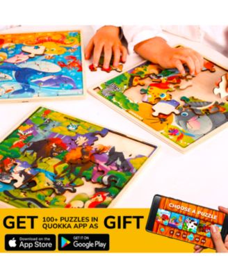 28 Pieces Wooden Toddlers Puzzles for Ages 3-5 – Animal Toys