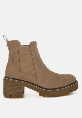 Womens Vostok Suede Chunky Chelsea Boots
