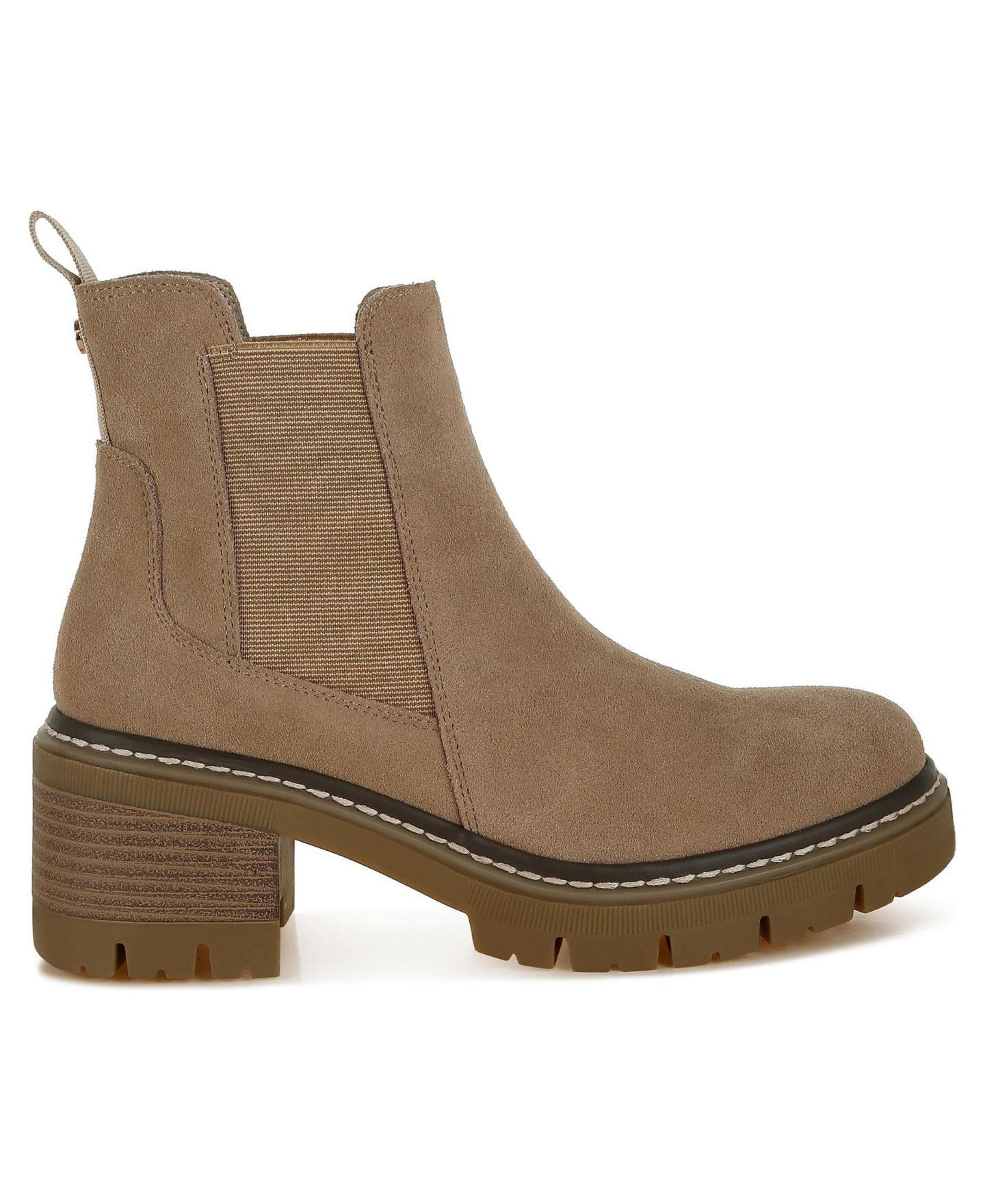 Женские ботинки Rag & Co Vostok Suede Chunky Chelsea, цвет: Бежевый замшевый — фото 1