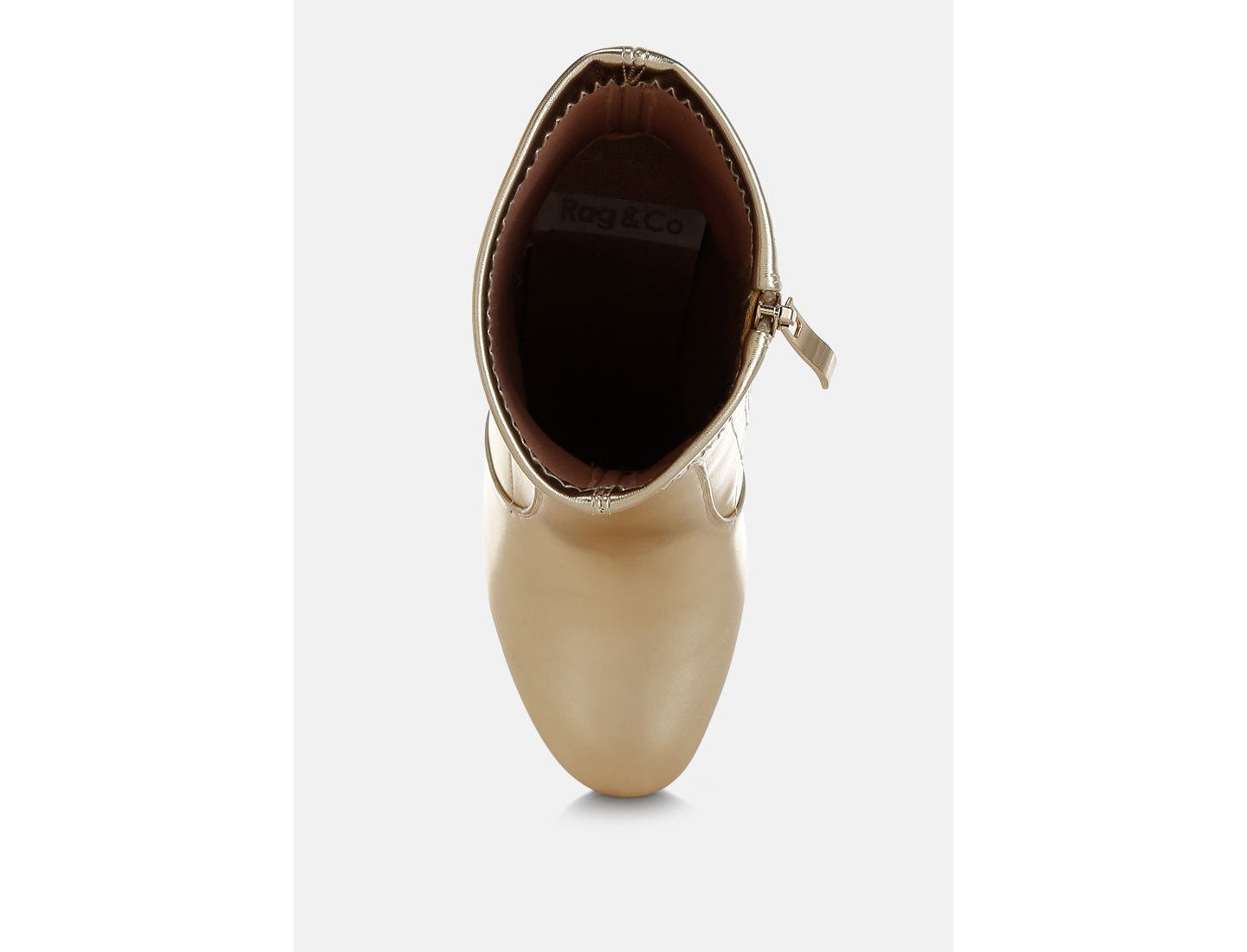Женские ботинки Rag & Co Tirana Metallic Pleather Sock, цвет: Золотой — фото 3