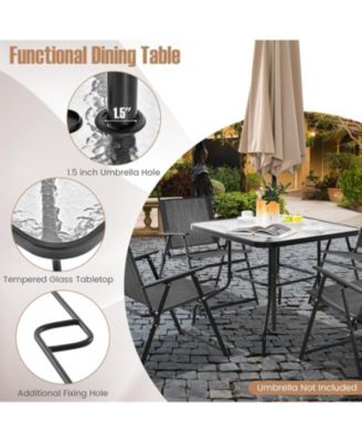 Patio Dining Set for 4 with Umbrella Hole