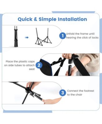 Hammock Camping Chair with Retractable Footrest and Carrying Bag