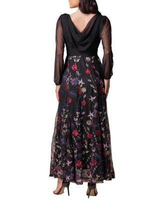 Women's Isabella Embroidered Mesh Formal Gown