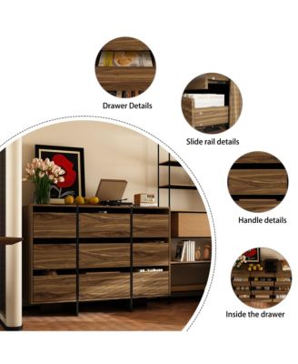 Brown Original Wood Grain Drawer with 9-Drawers