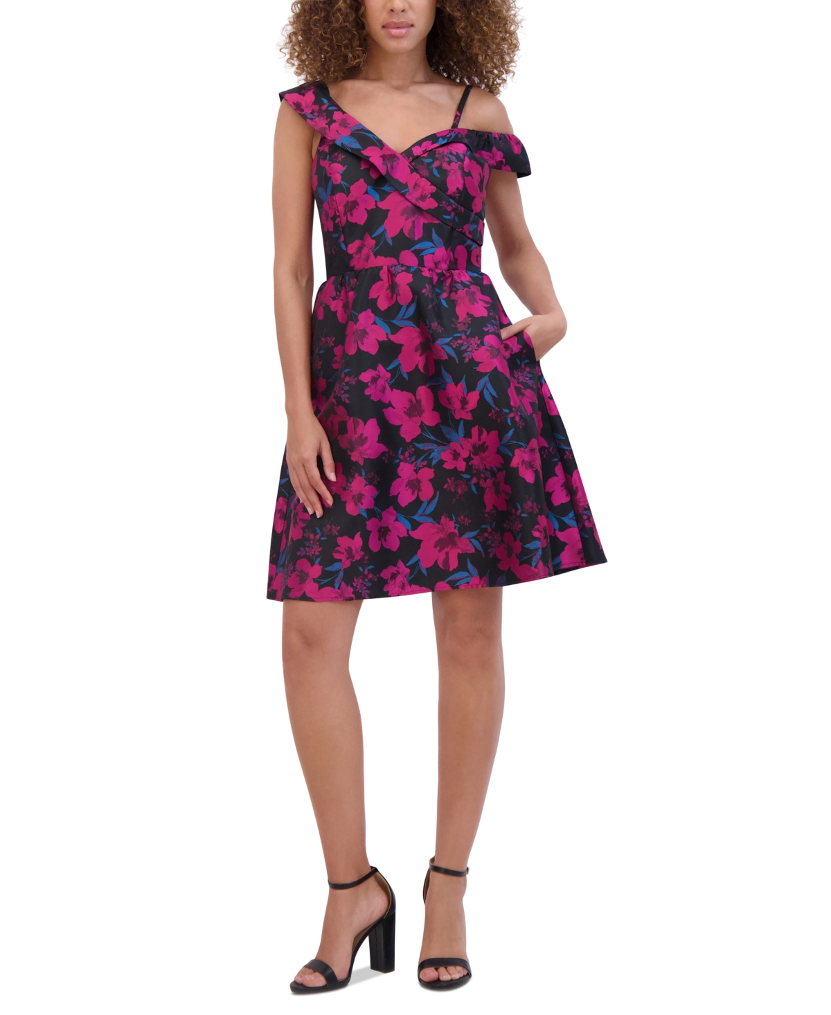 Kensie floral lace a line dress top