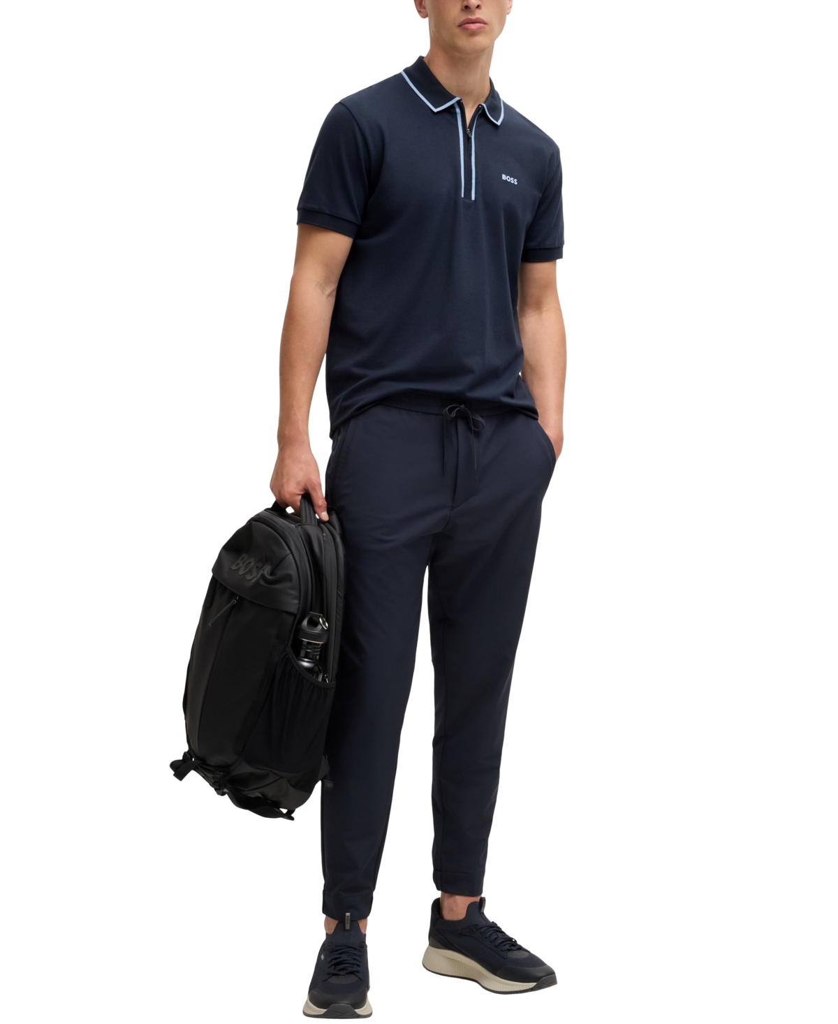 Hugo Boss Boss By  Men's Contrasting Stripes Polo In Blue