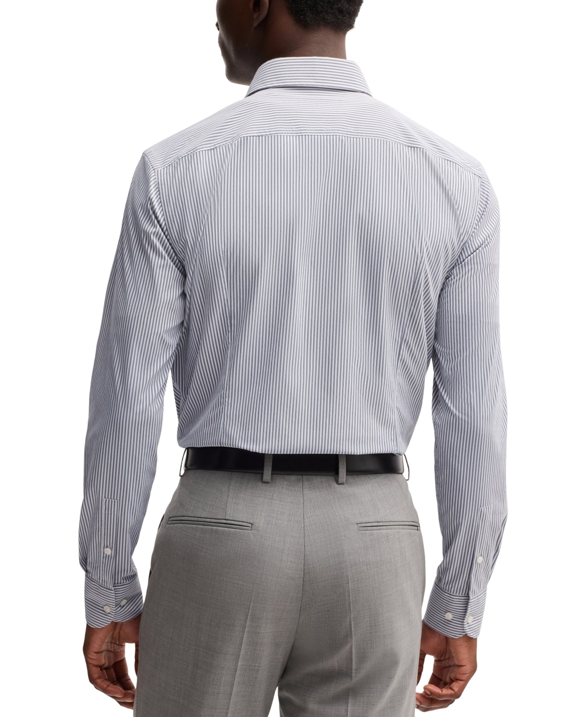 Hugo Boss Boss By  Men's Striped Slim-fit Performance-stretch Shirt In Light Blue