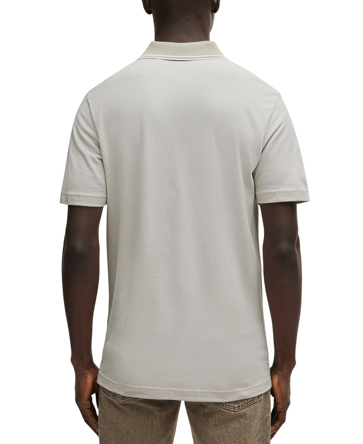 Hugo Boss Boss By  Men's Oxford Pique Logo Polo In White