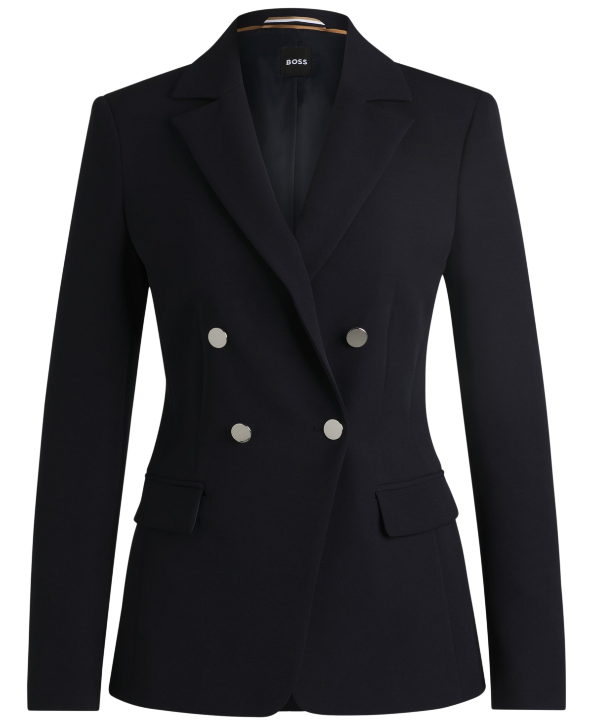 Hugo Boss Boss By  Women's Double-breasted Closure Slim-fit Jacket In Dark Blue