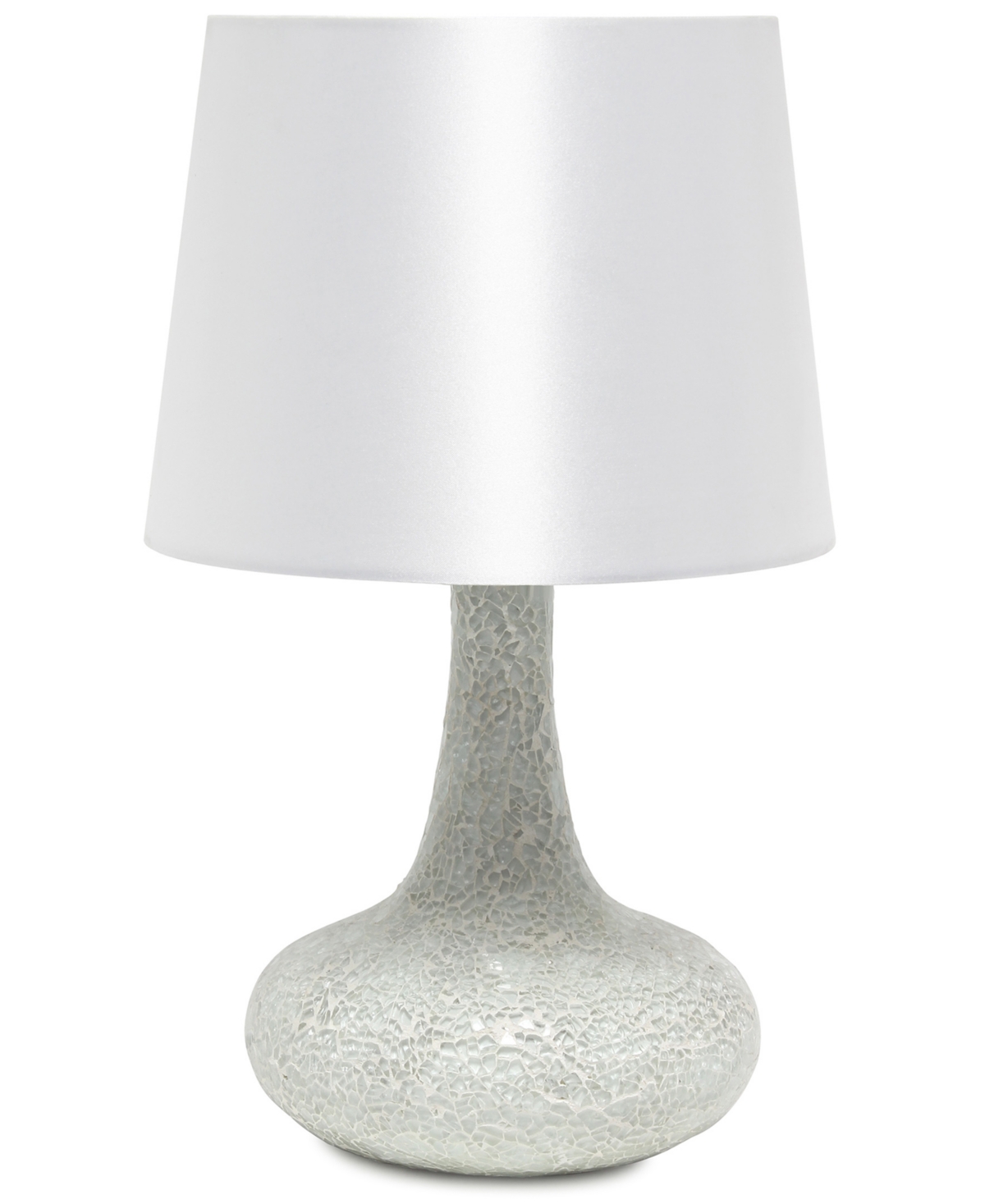 Creekwood Home 14.17" Patchwork Crystal Glass Table Lamp In White