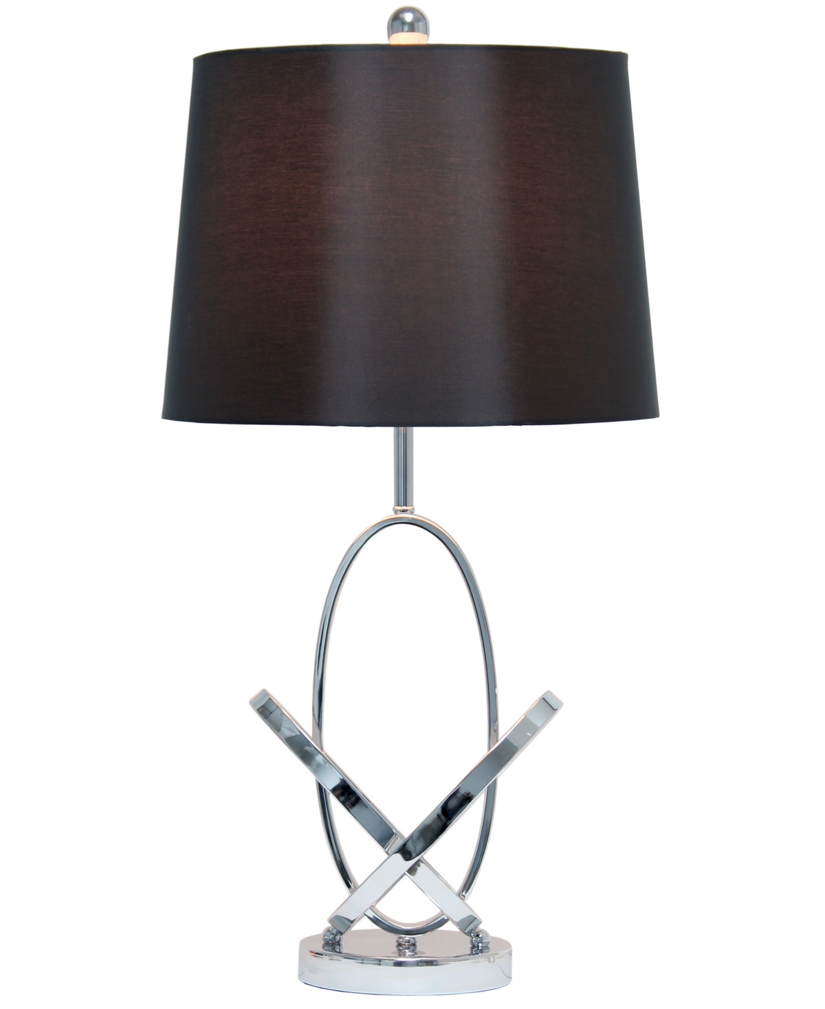 Lalia Home 27.25" Glossy State-of-the-art Modern Entwined Table Lamp In Chrome,black Shade