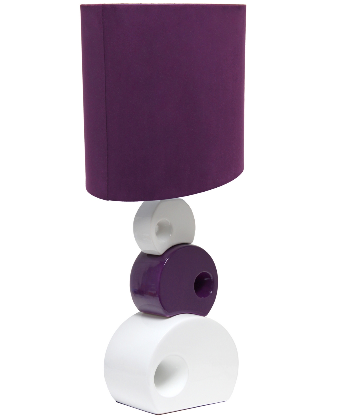Lalia Home 28.5" Modern Stacked Circle Table Lamp In Purple