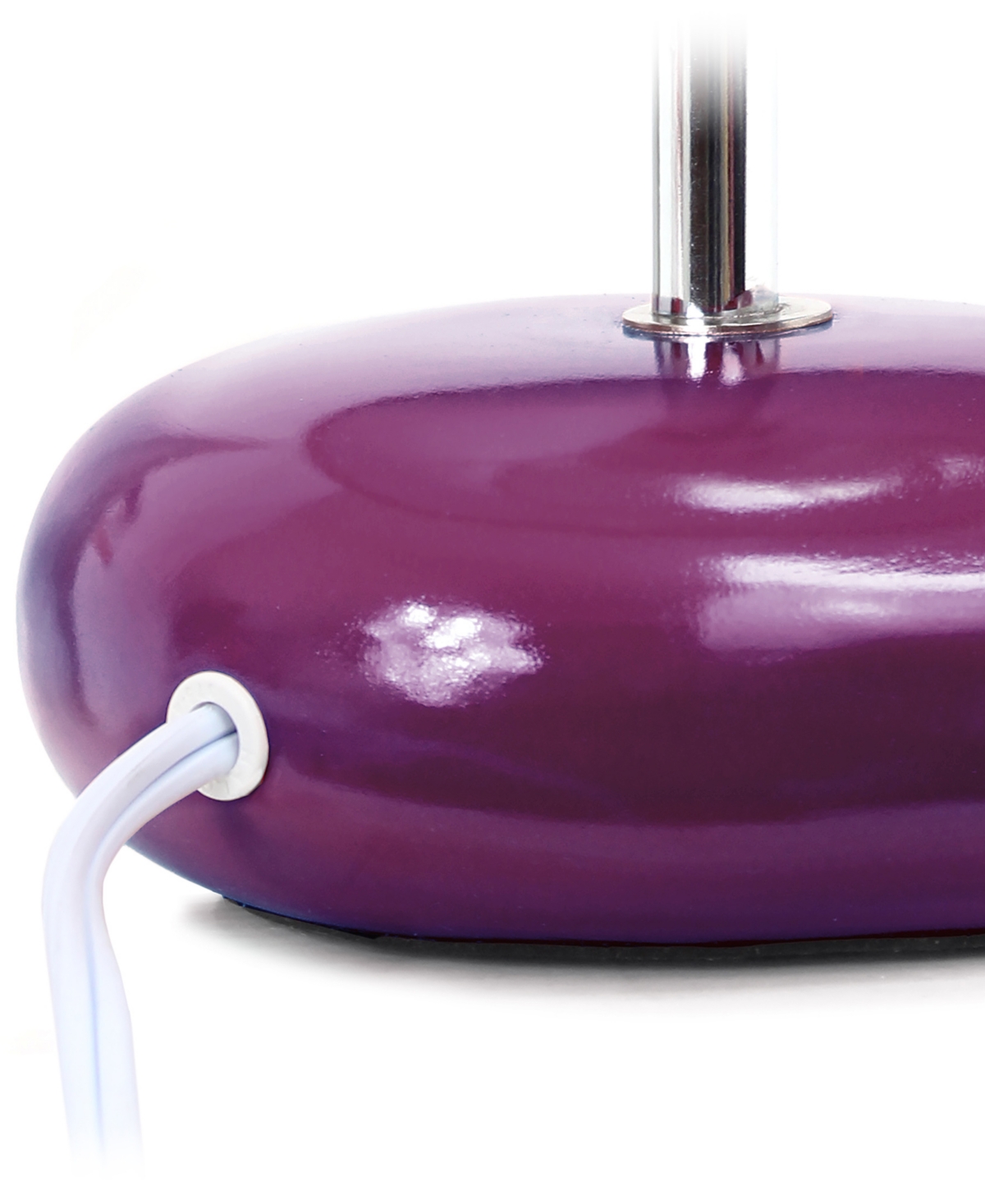 Creekwood Home 10.24" Traditional Mini Round Rock Table Lamp In Purple