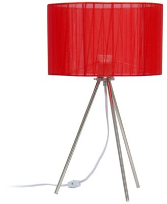 19.69" Contemporary Brushed Nickel Pedestal Table Lamp
