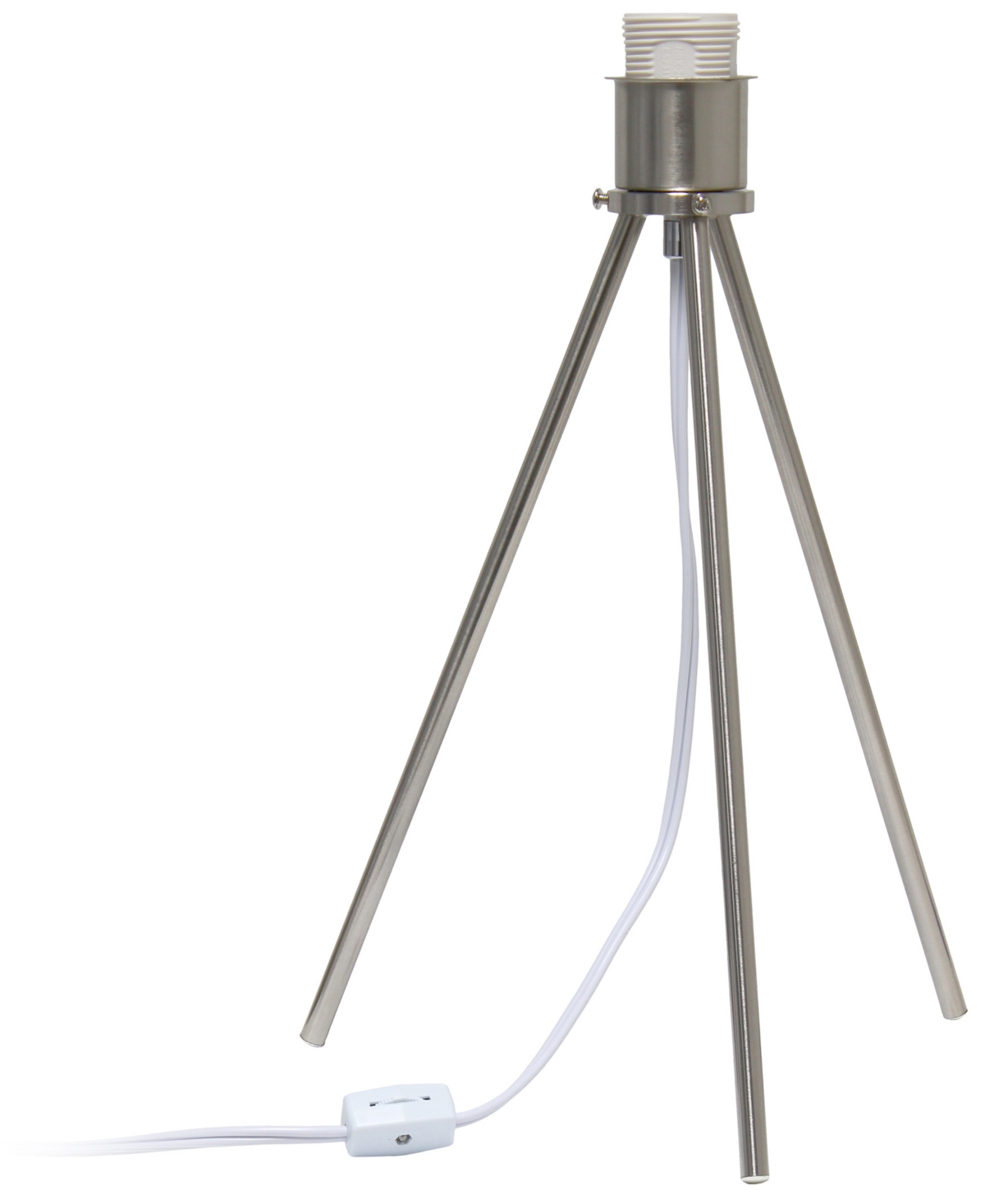 Creekwood Home 19.69" Contemporary Brushed Nickel Pedestal Table Lamp In Brushed Nickel,black