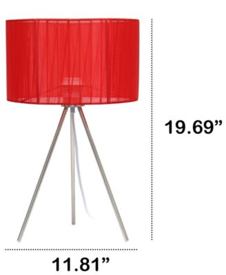 19.69" Contemporary Brushed Nickel Pedestal Table Lamp