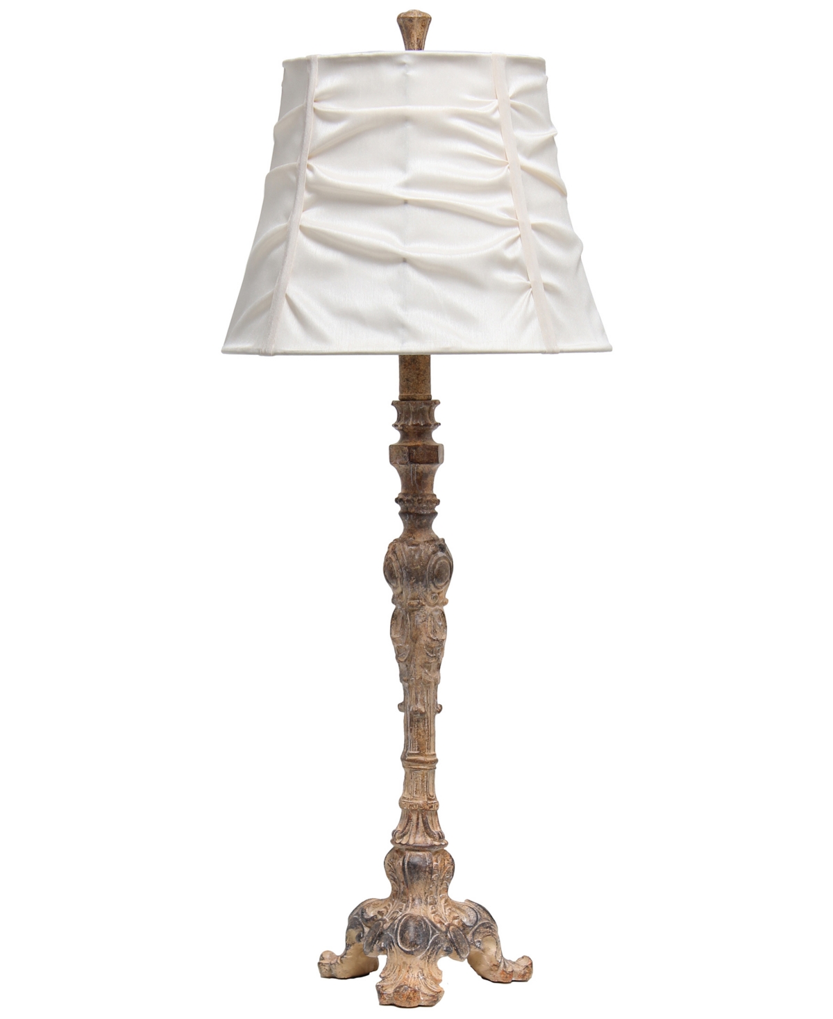 Lalia Home 31in Tall Vintage Embellished Table Lamp With Ruffled Shade In Cream